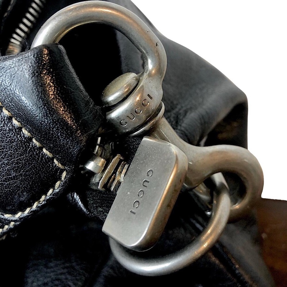GUCCI Hysteria Black Leather Oversized Gucci Supreme Messenger Bag - Picture 5 of 17